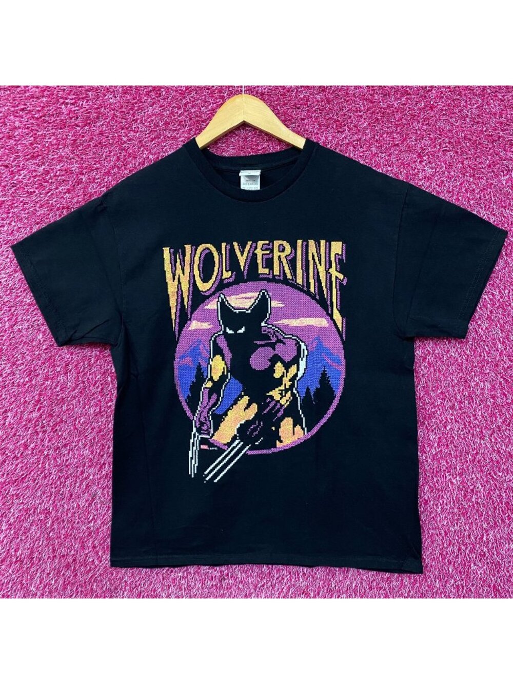 Marvel Wolverine X-Men Video Game Start Screen Retro T-Shirt Medium